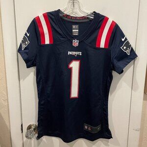 NFL NEW ENGLAND PATRIOTS CAM NEWTON 1 FOOTBALL JERSEY WOMEN SIZE M